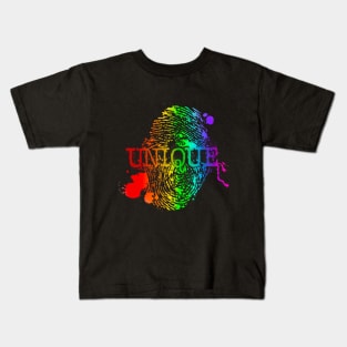 Unique Rainbow Thumbprint Kids T-Shirt